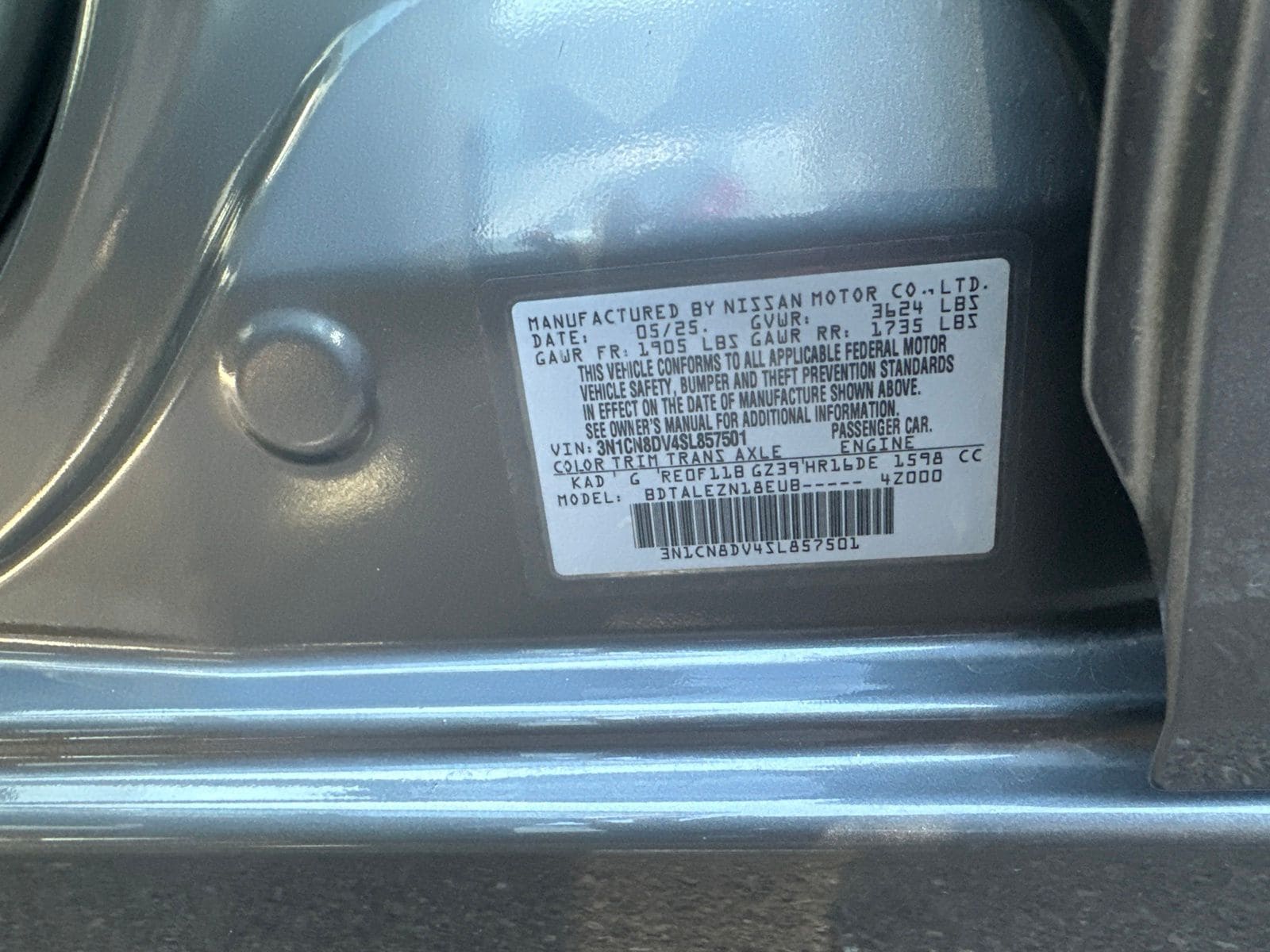 nissan versa sedan 2025 3N1CN8DV4SL857501 image nissan versa sedan 2025 3N1CN8DV4SL857501 image